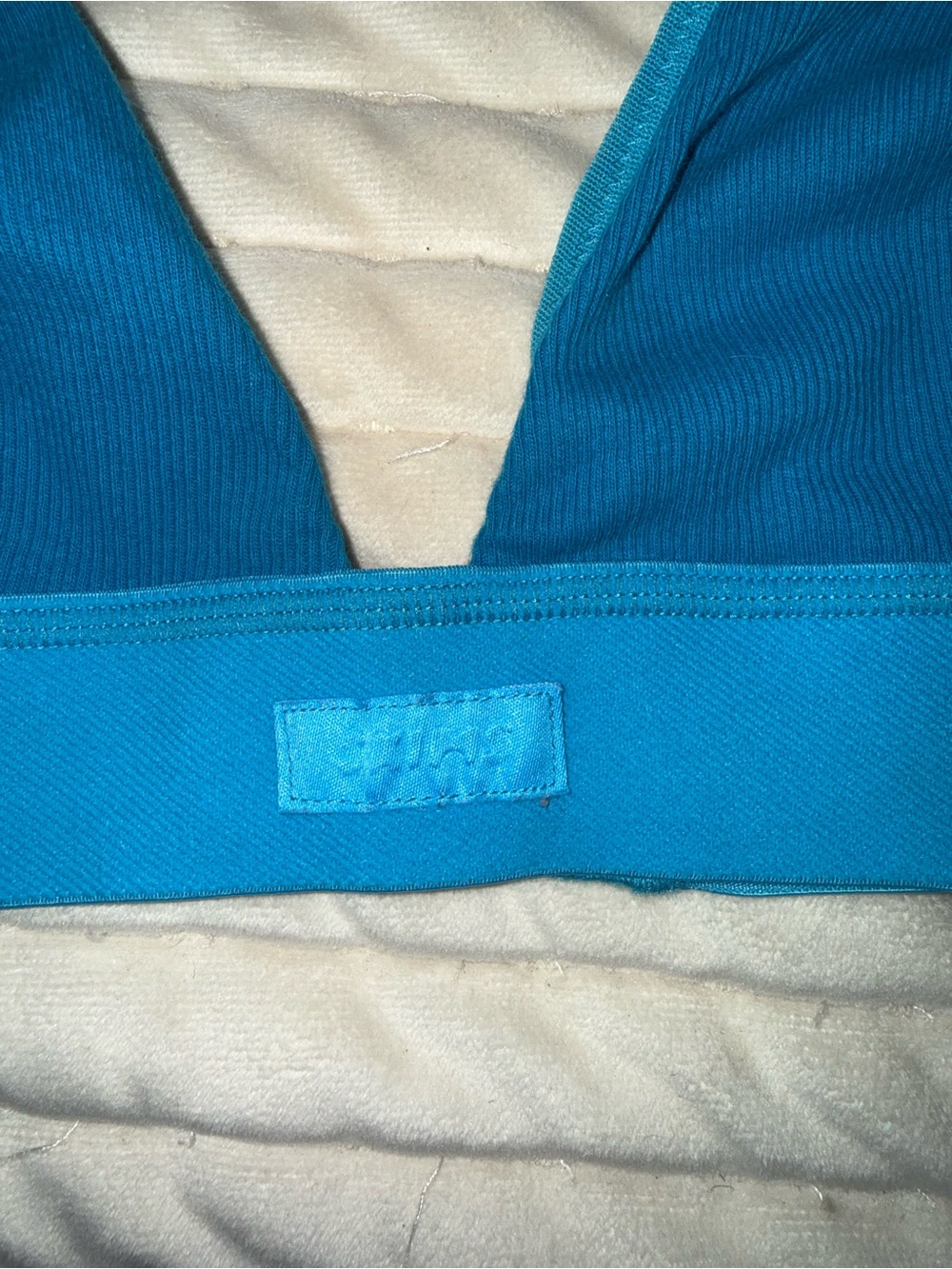 SKIMS Teal Ribbed Triangle Bralette - Picture 2 of 3